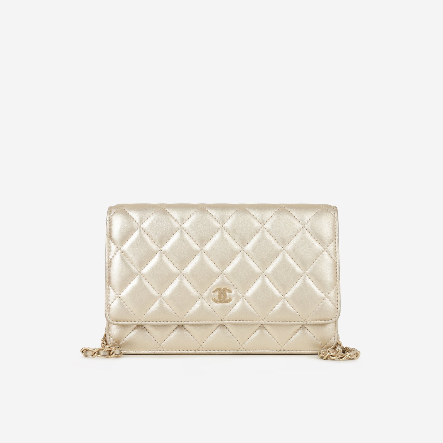 Chanel Classic Wallet on Chain - Champagne Metallic | Champagne Gold Hardware