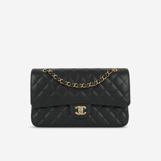 Chanel Medium Classic Flap Black Caviar | Gold Hardware (2024)