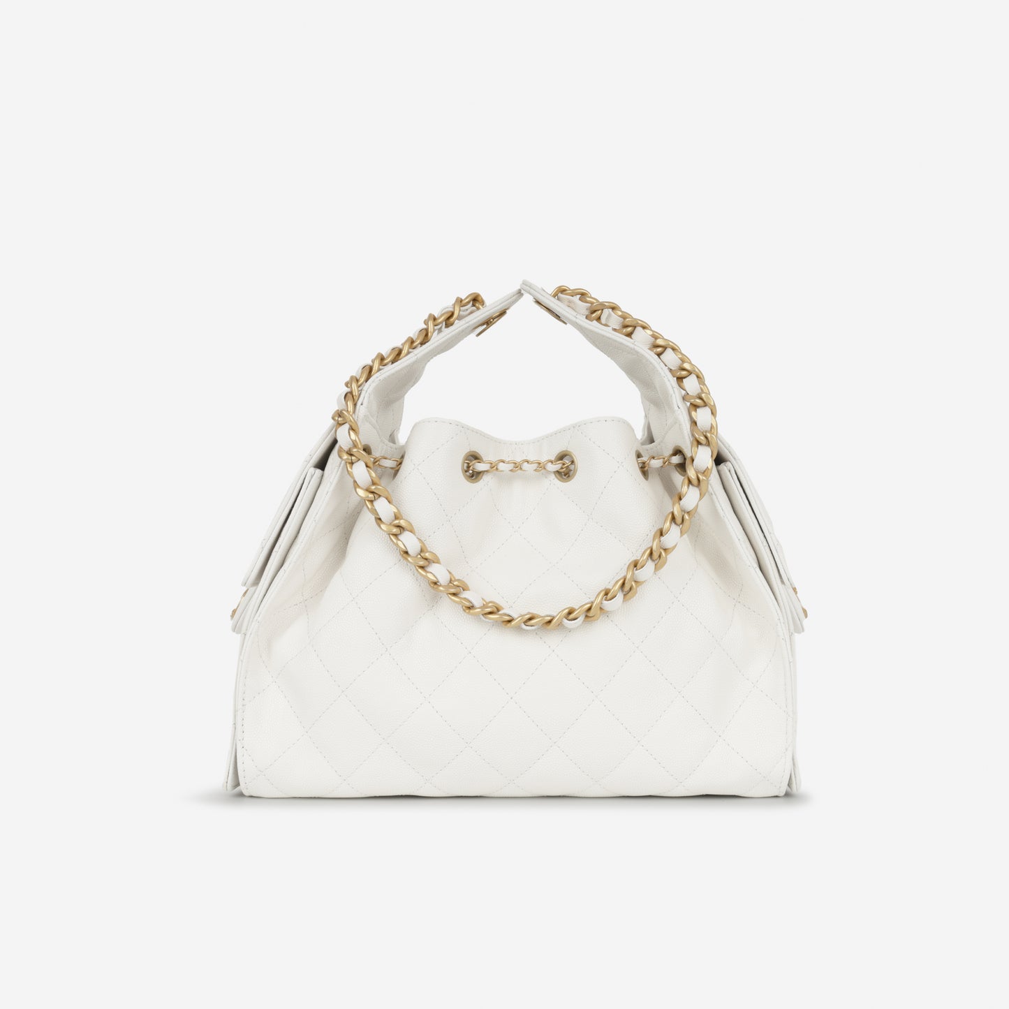 Chanel Small 25 Hobo - White Caviar | Gold Hardware