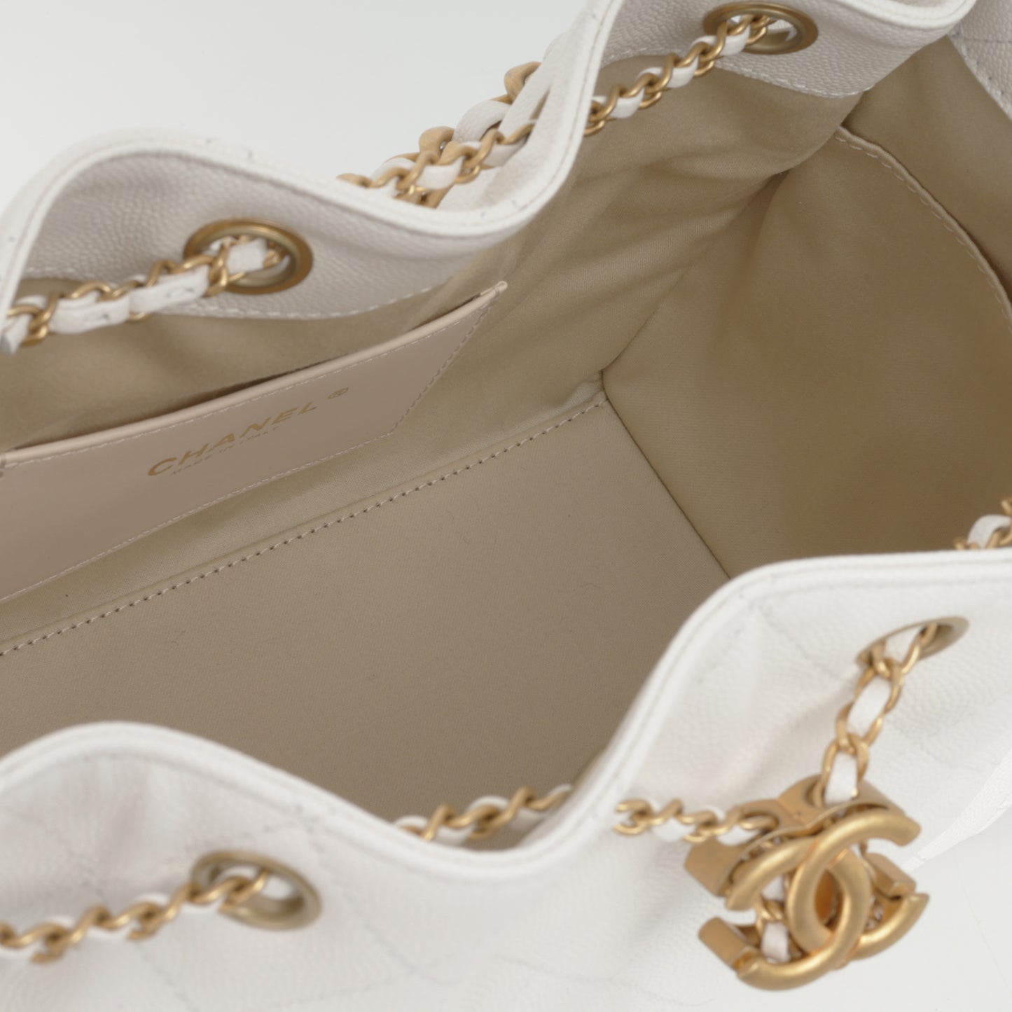 Chanel Small 25 Hobo - White Caviar | Gold Hardware