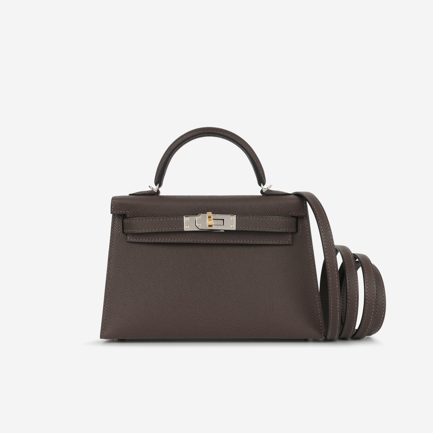 Hermès Mini Kelly - Ebene Epsom | Electrum Hardware