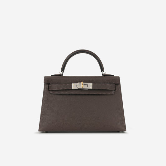 Hermès Mini Kelly - Ebene Epsom | Electrum Hardware