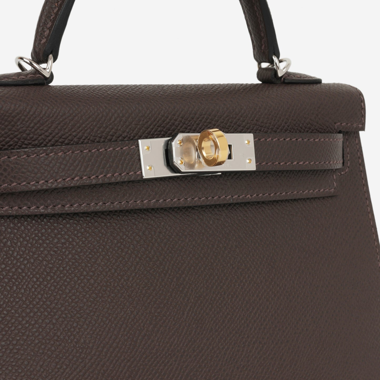 Hermès Mini Kelly - Ebene Epsom | Electrum Hardware