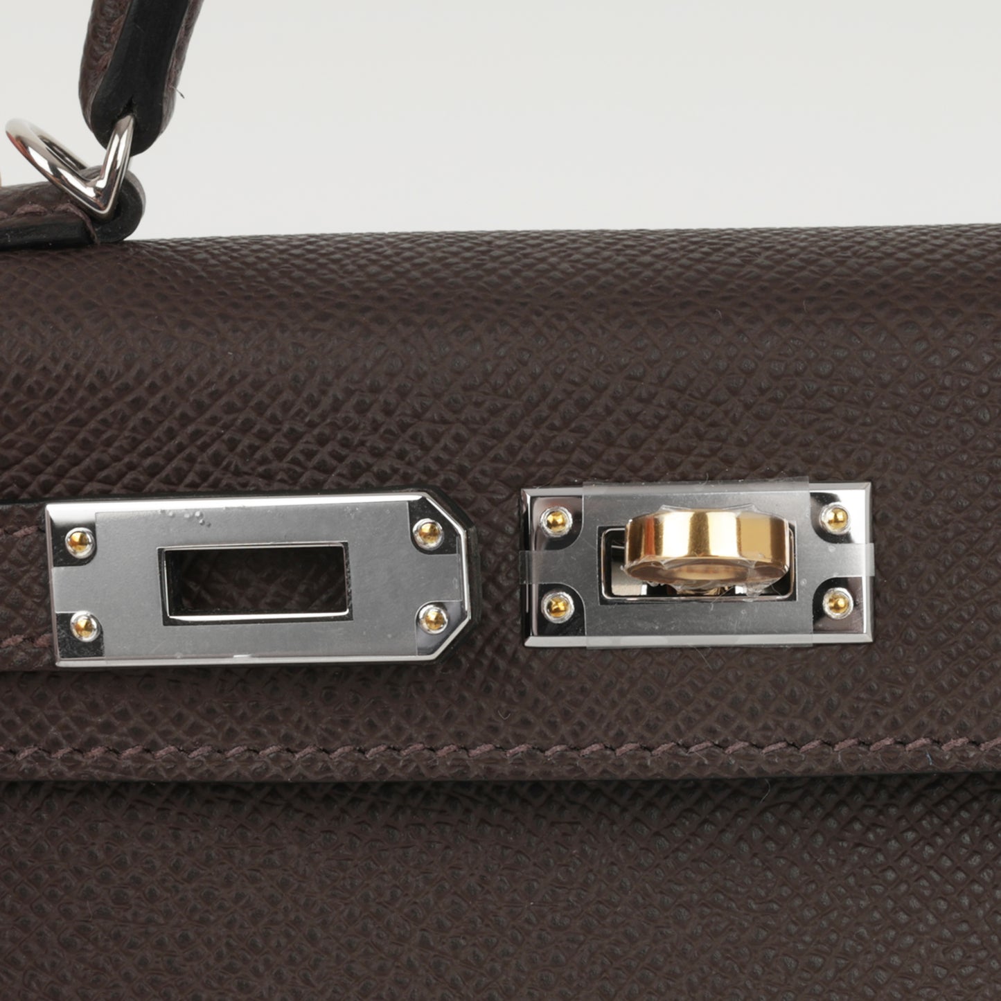 Hermès Mini Kelly - Ebene Epsom | Electrum Hardware