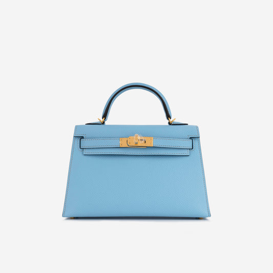 Hermès HSS Mini Kelly 20 - Celeste Epsom | Gold Hardware