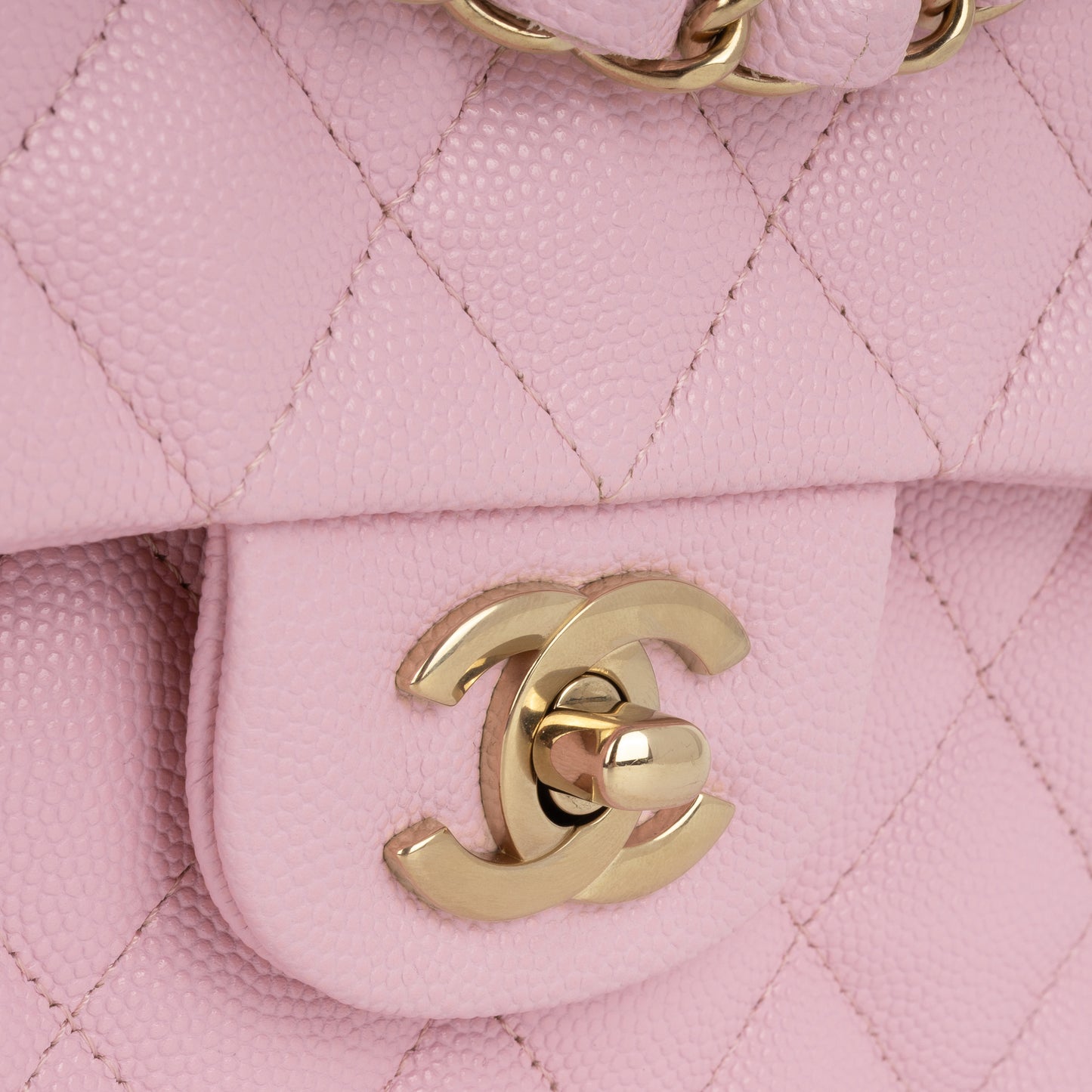 Chanel Small Double Classic Flap - Rose Fonce Caviar | Champagne-Gold Hardware