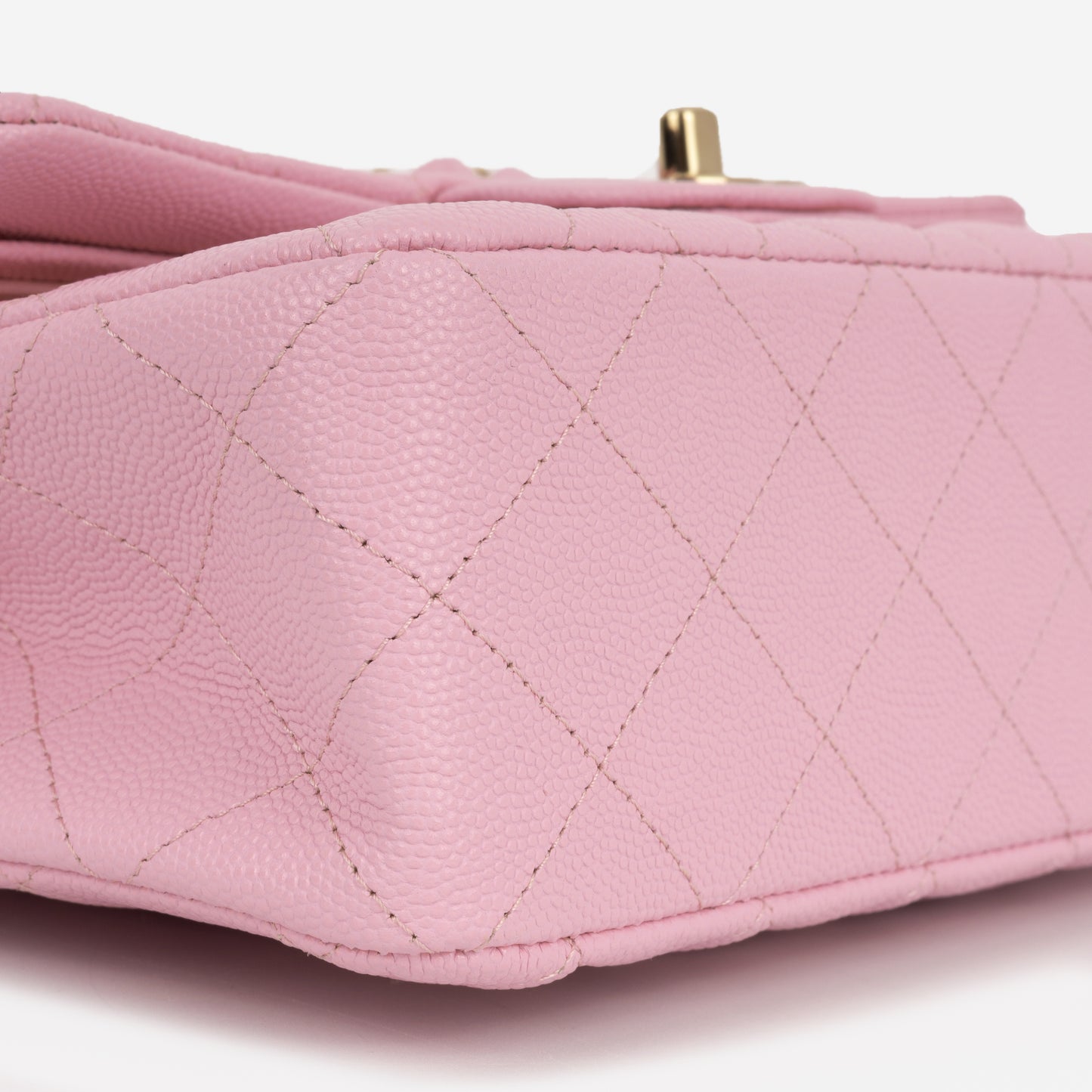 Chanel Small Double Classic Flap - Rose Fonce Caviar | Champagne-Gold Hardware