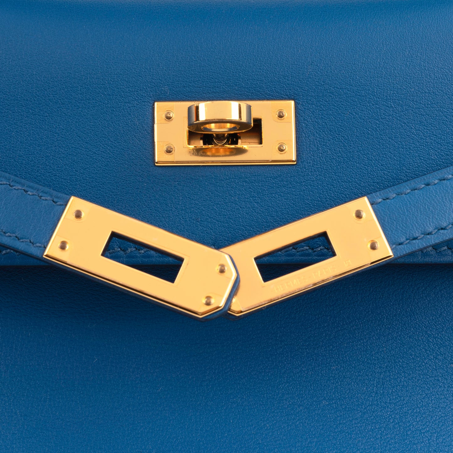 Hermès Kelly Pochette - Bleu De France Swift | Gold Hardware