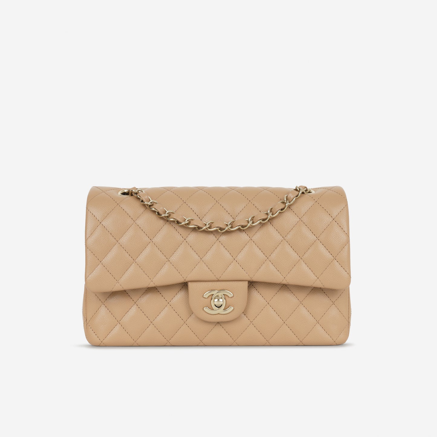 Chanel Medium Classic Flap Caramel Caviar | Champagne Gold Hardware - Bagista