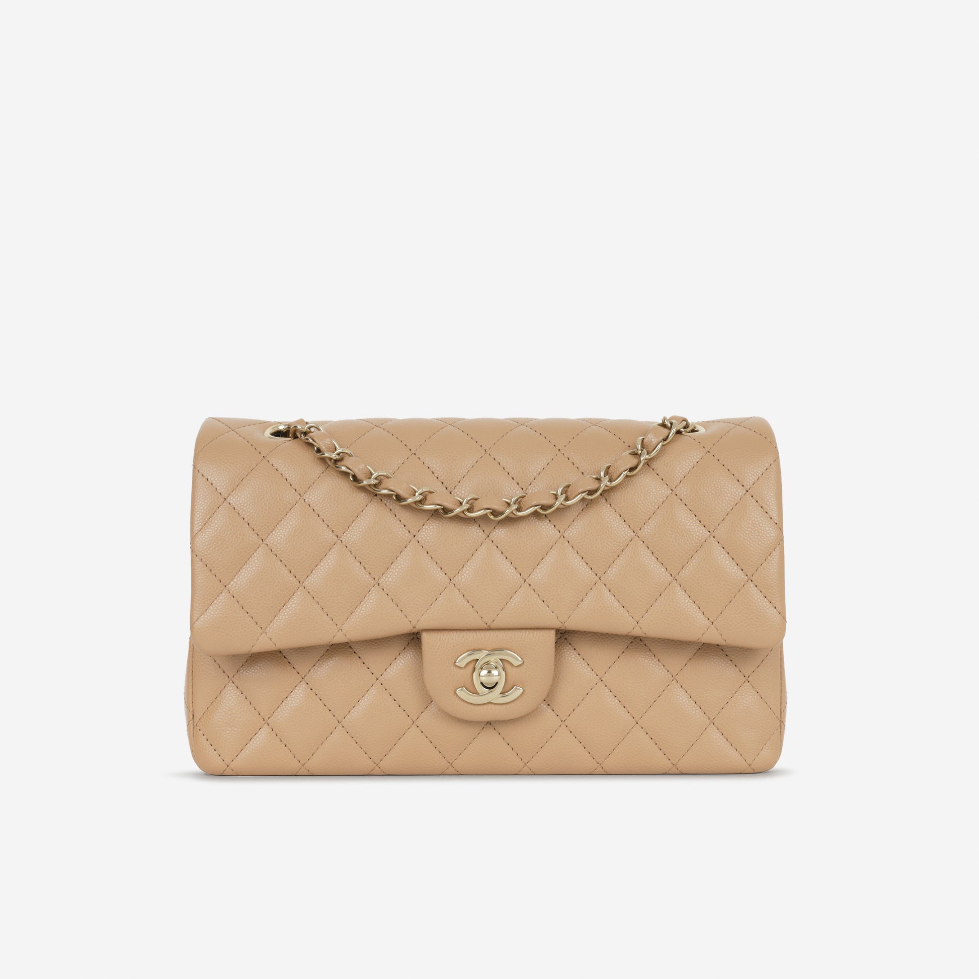 Chanel Medium Classic Flap Caramel Caviar | Champagne Gold Hardware - Bagista