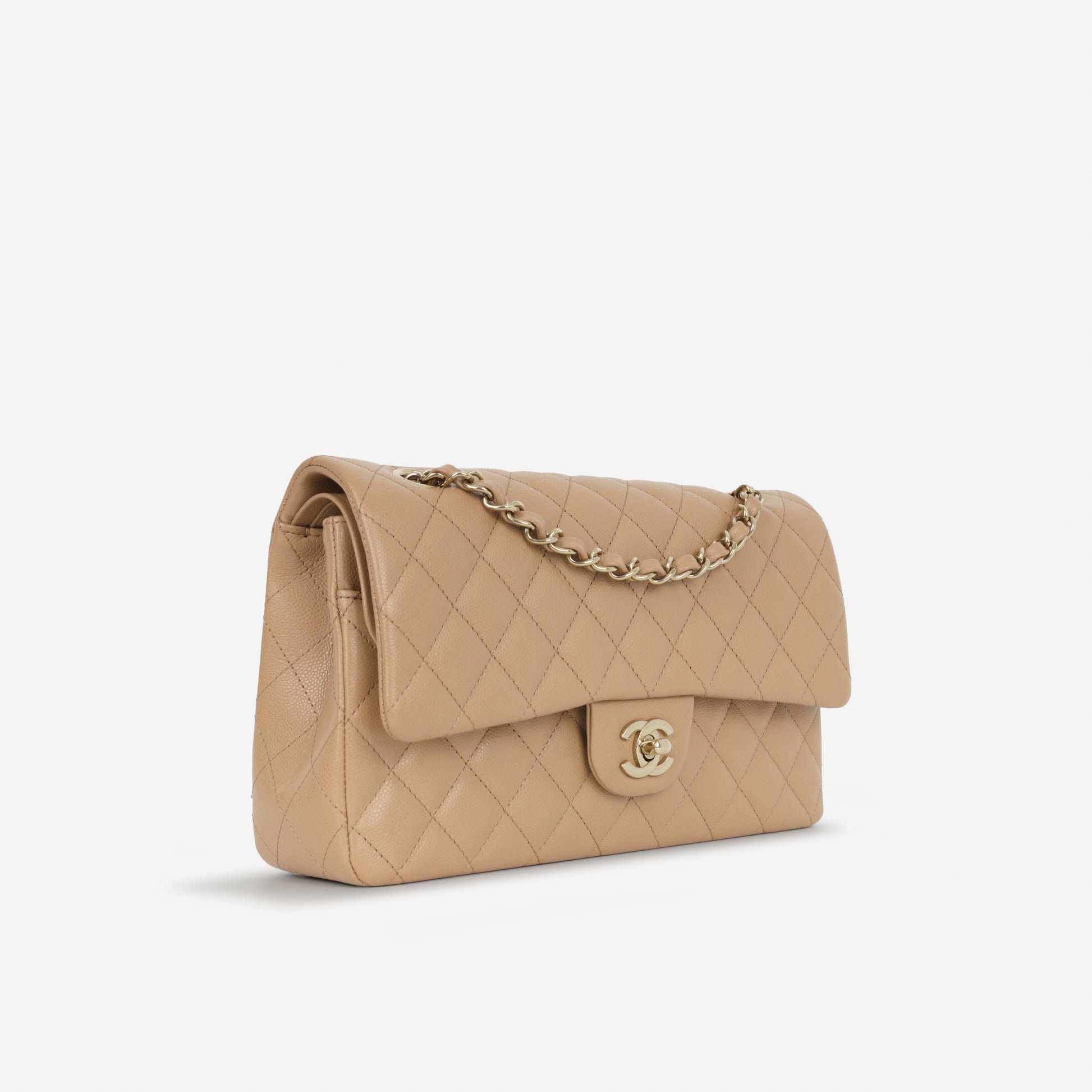 Chanel Medium Classic Flap Caramel Caviar | Champagne Gold Hardware - Bagista