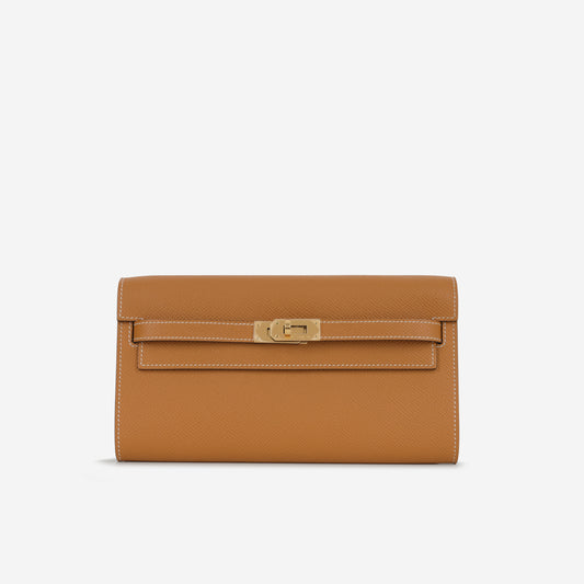Hermès Kelly To Go Wallet - Toffee Epsom | Gold Hardware