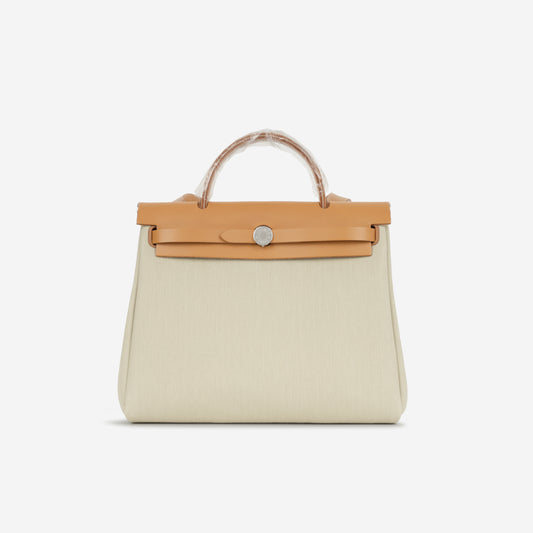 Hermès Herbag 31 - Beton Canvas / Naturel Sable Hunter | Palladium Hardware