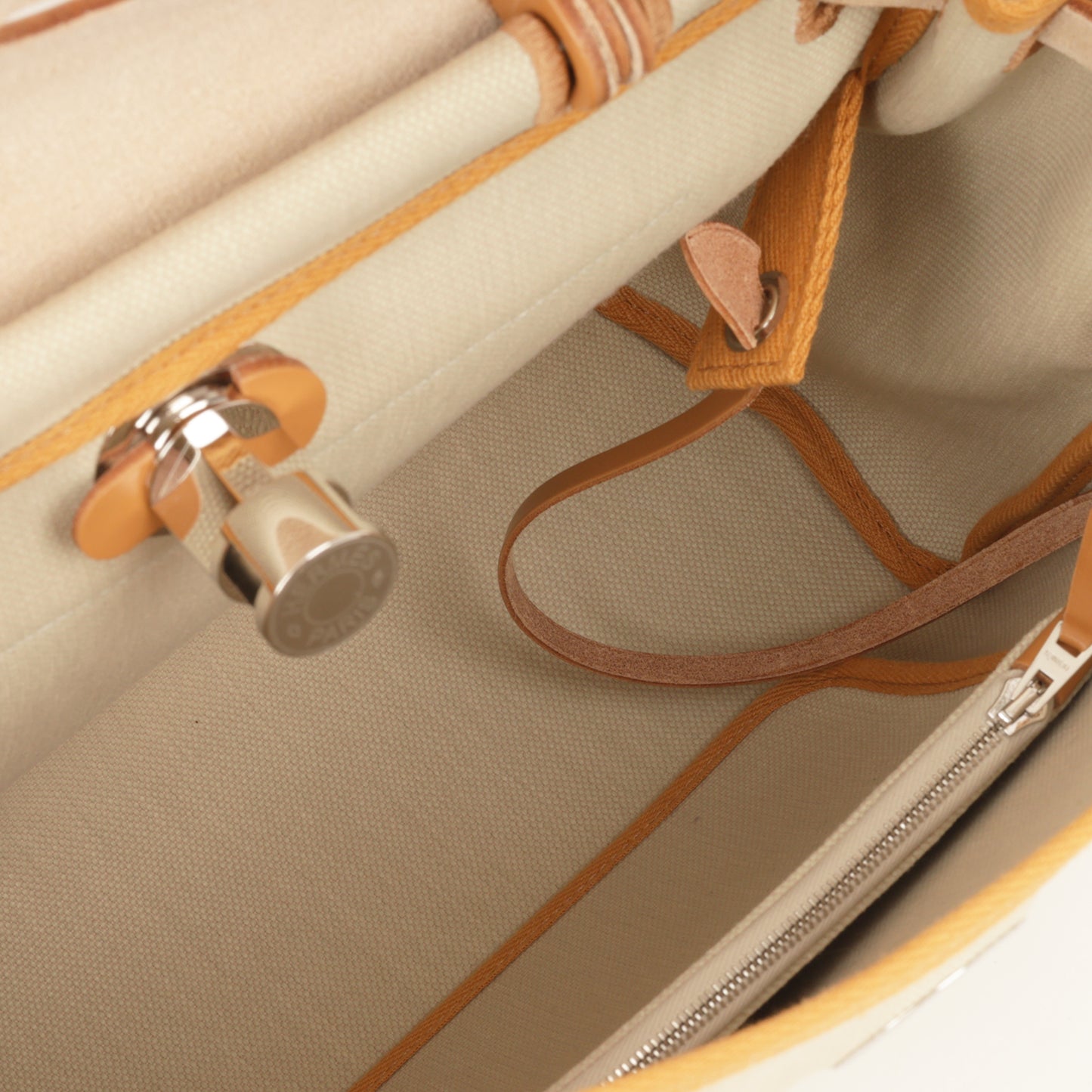 Hermès Herbag 31 - Beton Canvas / Naturel Sable Hunter | Palladium Hardware