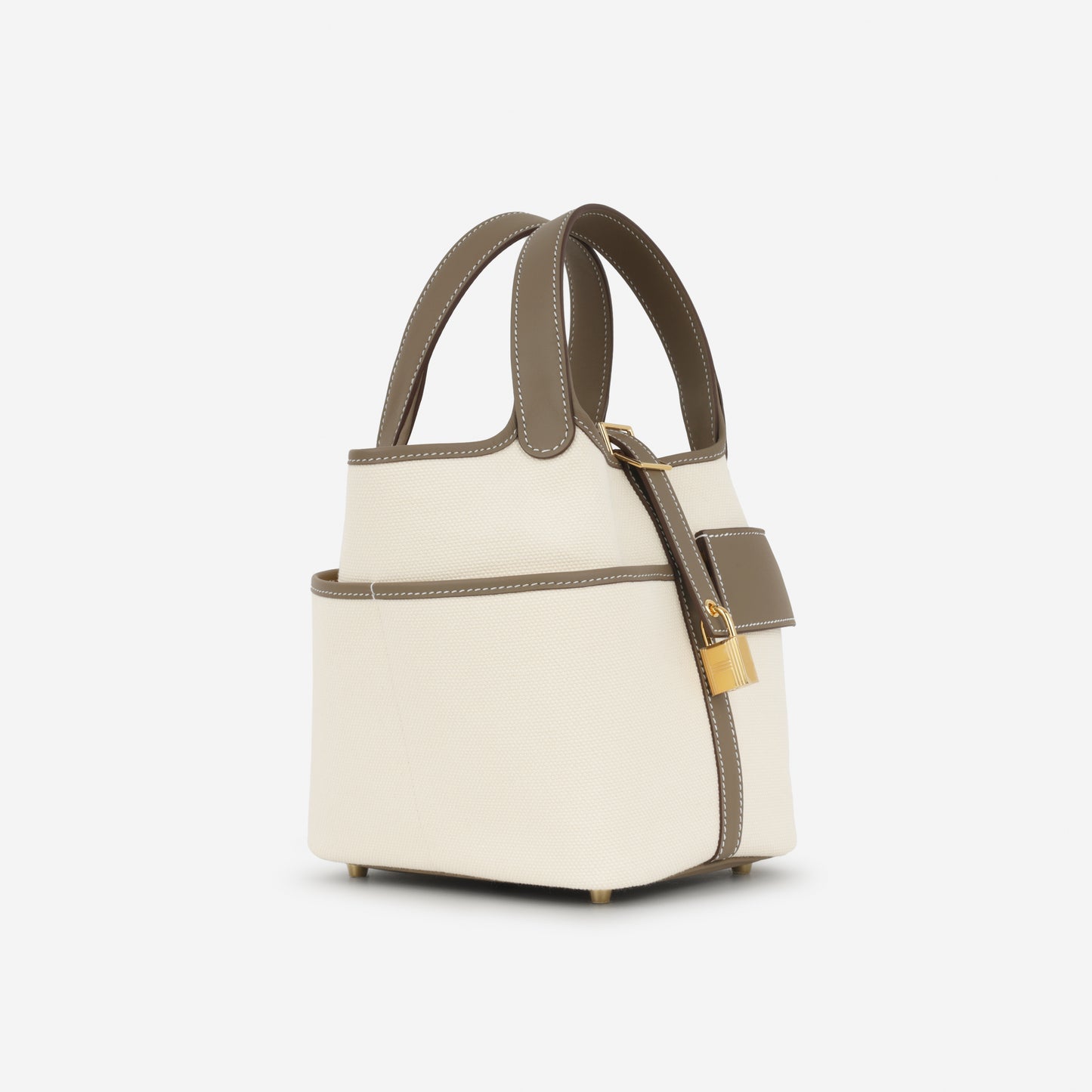 Hermès Picotin 18 Cargo - Ecru Canvas / Etoupe Swift | Gold Hardware