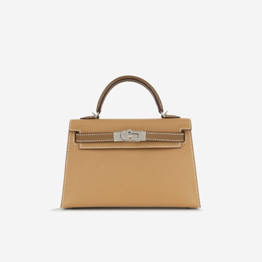 Hermès HSS Mini Kelly - Biscuit / Alezan Epsom | Palladium Hardware