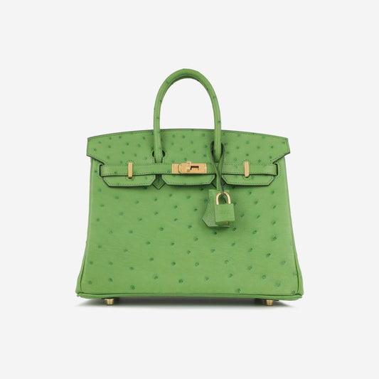 Hermès Birkin 25 - Vert Yucca Ostrich | Gold Hardware