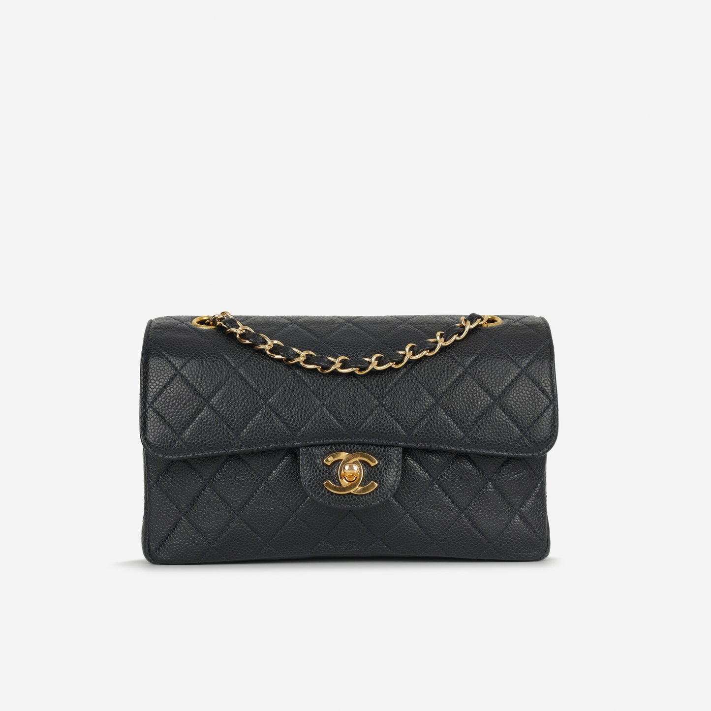 Chanel Vintage Small Classic Flap - Midnight Blue Caviar | Gold Hardware