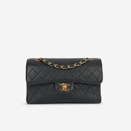Chanel Vintage Small Classic Flap - Midnight Blue Caviar | Gold Hardware