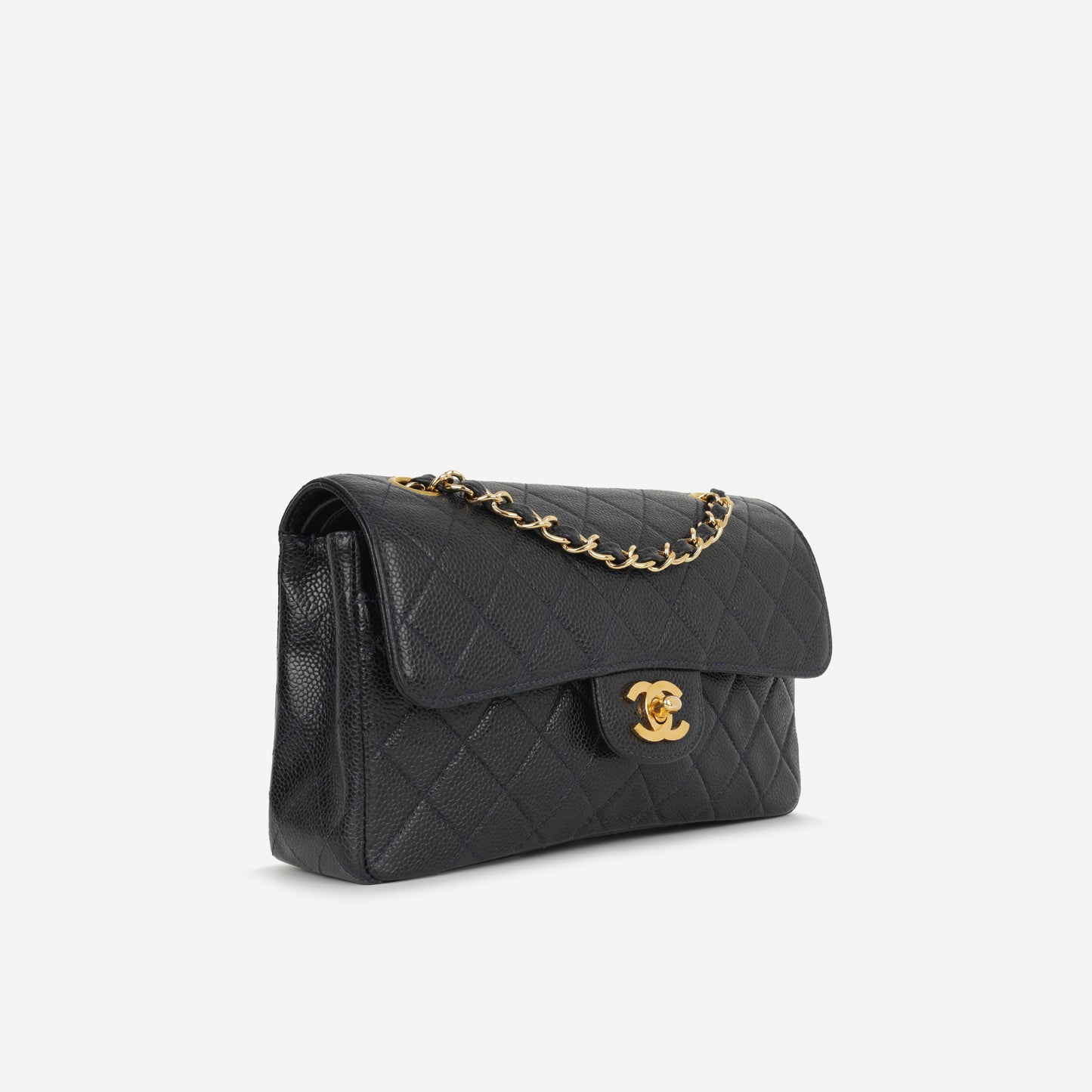 Chanel Vintage Small Classic Flap - Midnight Blue Caviar | Gold Hardware
