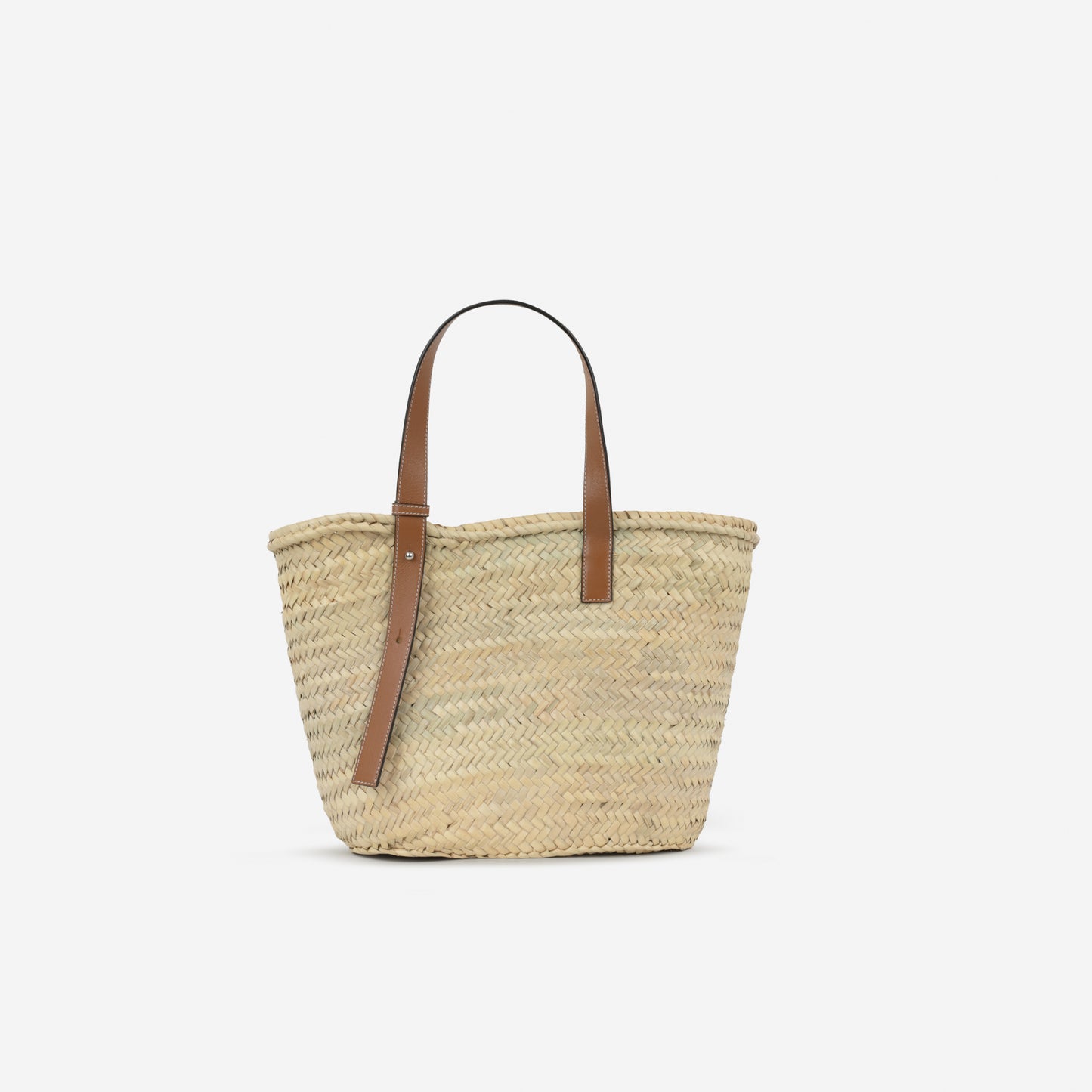 Loewe Large Classic Basic - Tan Calfskin / Palm Leaves | Silver Hardware