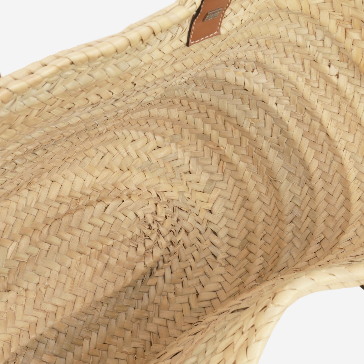 Loewe Large Classic Basic - Tan Calfskin / Palm Leaves | Silver Hardware