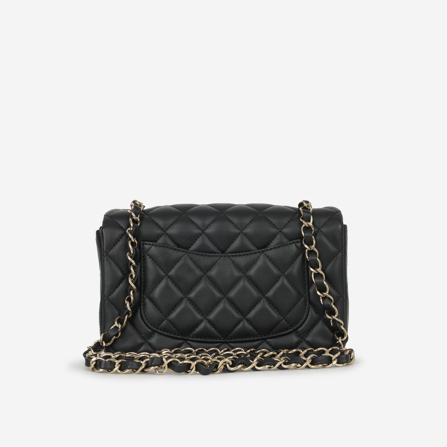 Chanel Mini Flap Rectangular - Black Lambskin | Champagne Gold Hardware