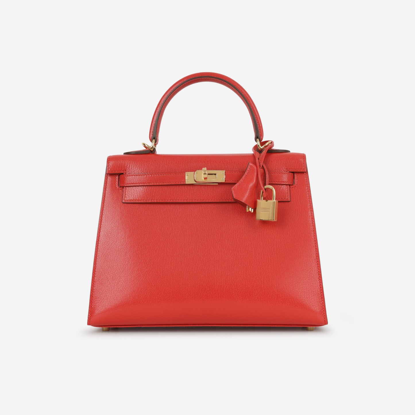 Hermès Kelly 25 - Rouge De Coeur Chevre Chamkila | Gold Hardware