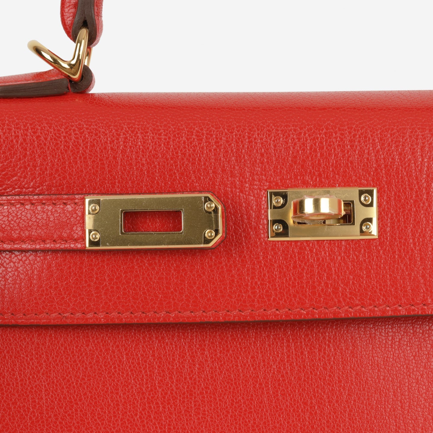 Hermès Kelly 25 - Rouge De Coeur Chevre Chamkila | Gold Hardware