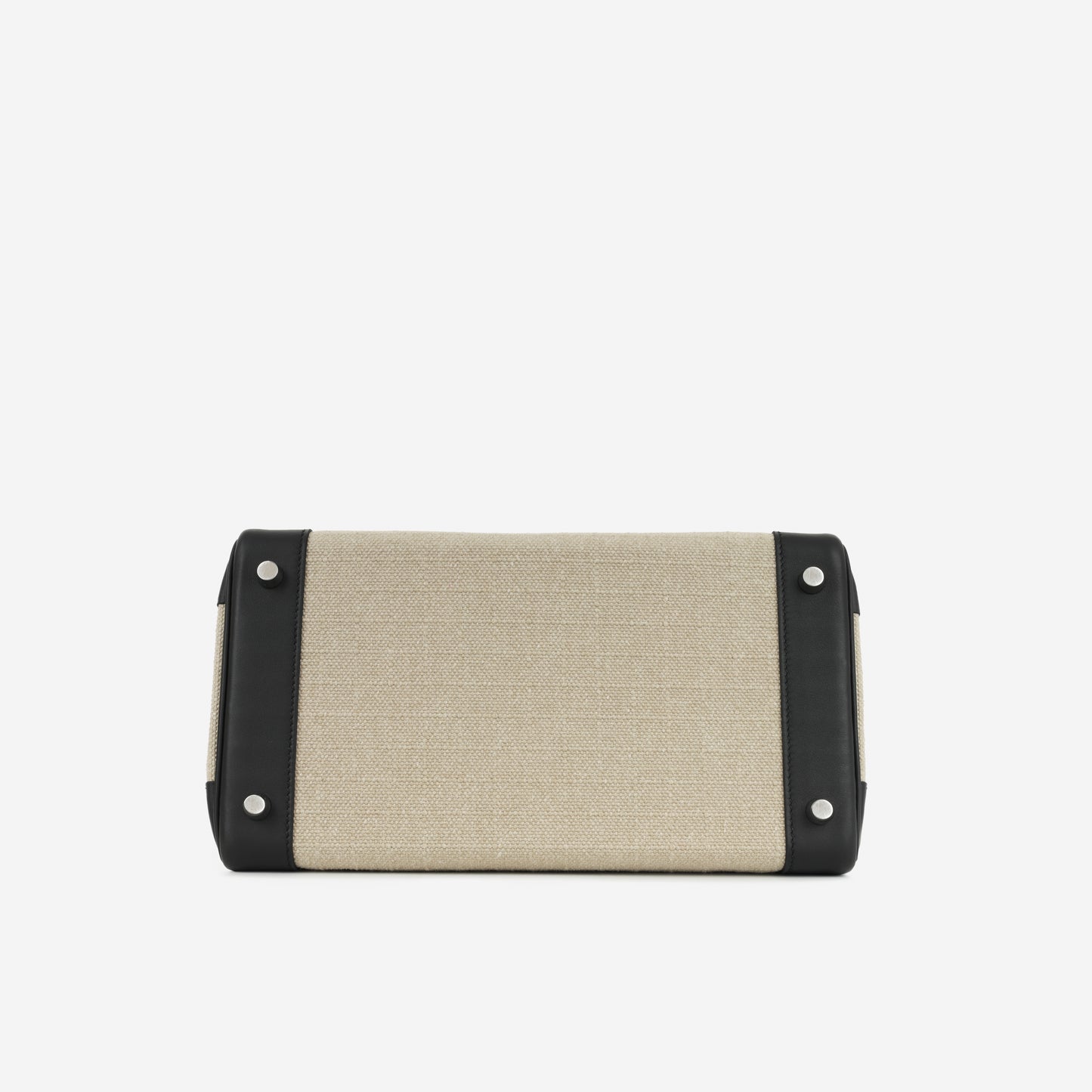 Hermès Birkin 30 Toile - Ficelle / Noir Swift | Palladium Hardware