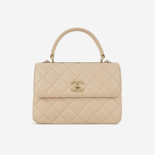 Chanel Small Trendy CC Flap Bag - Light Peach Lambskin | Champagne gold-tone hardware