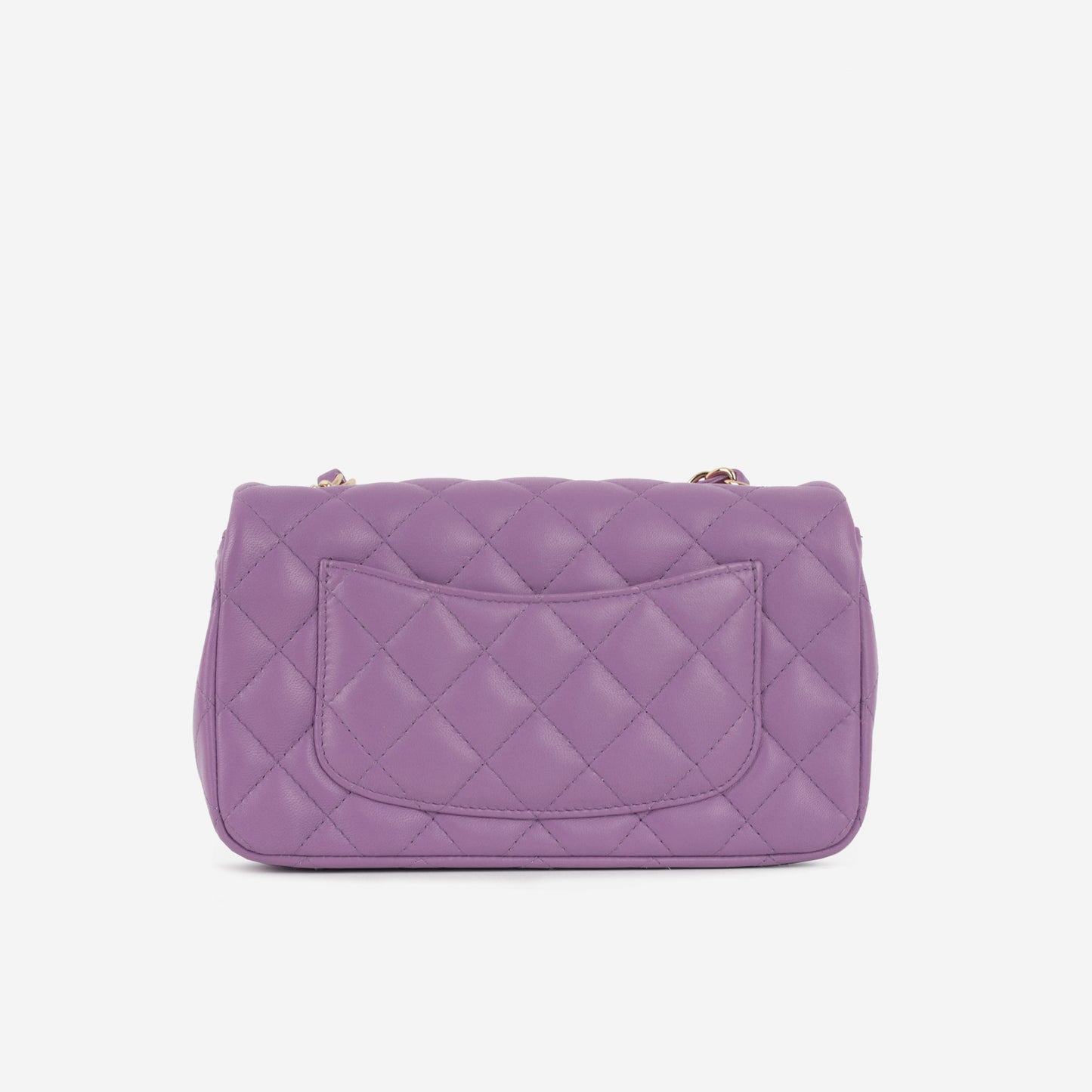 Chanel Mini Flap Rectangular - Purple Lambskin | Champagne Gold Hardware