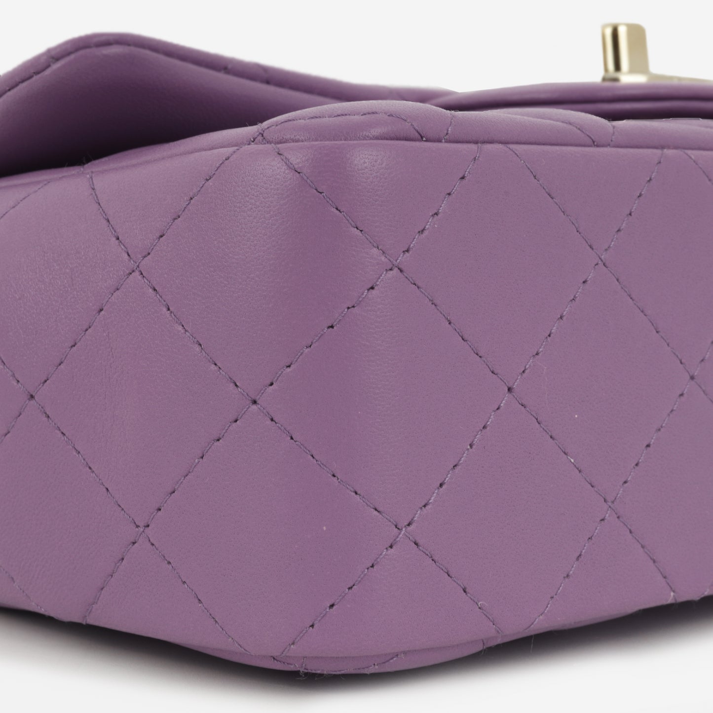 Chanel Mini Flap Rectangular - Purple Lambskin | Champagne Gold Hardware