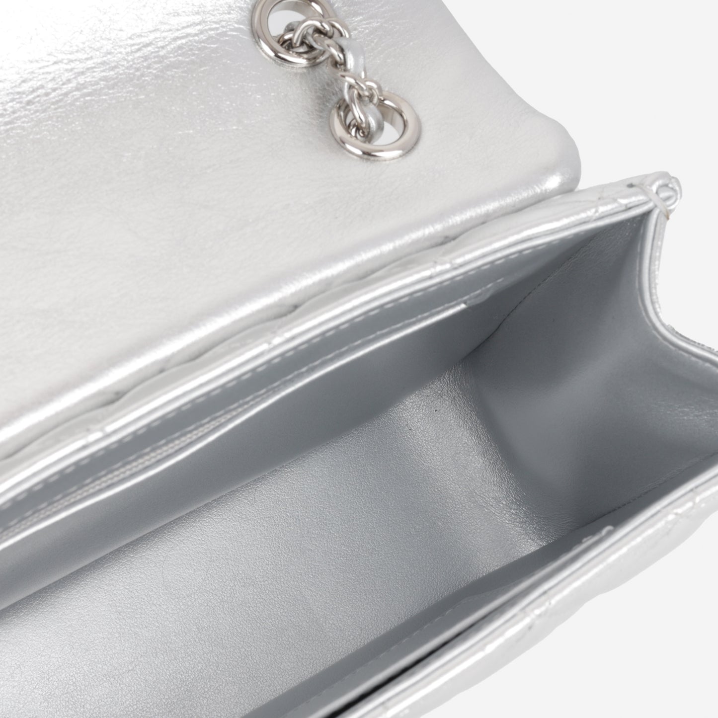Chanel 25S Classic Flap Bag - Silver Lambskin | Silver Hardware