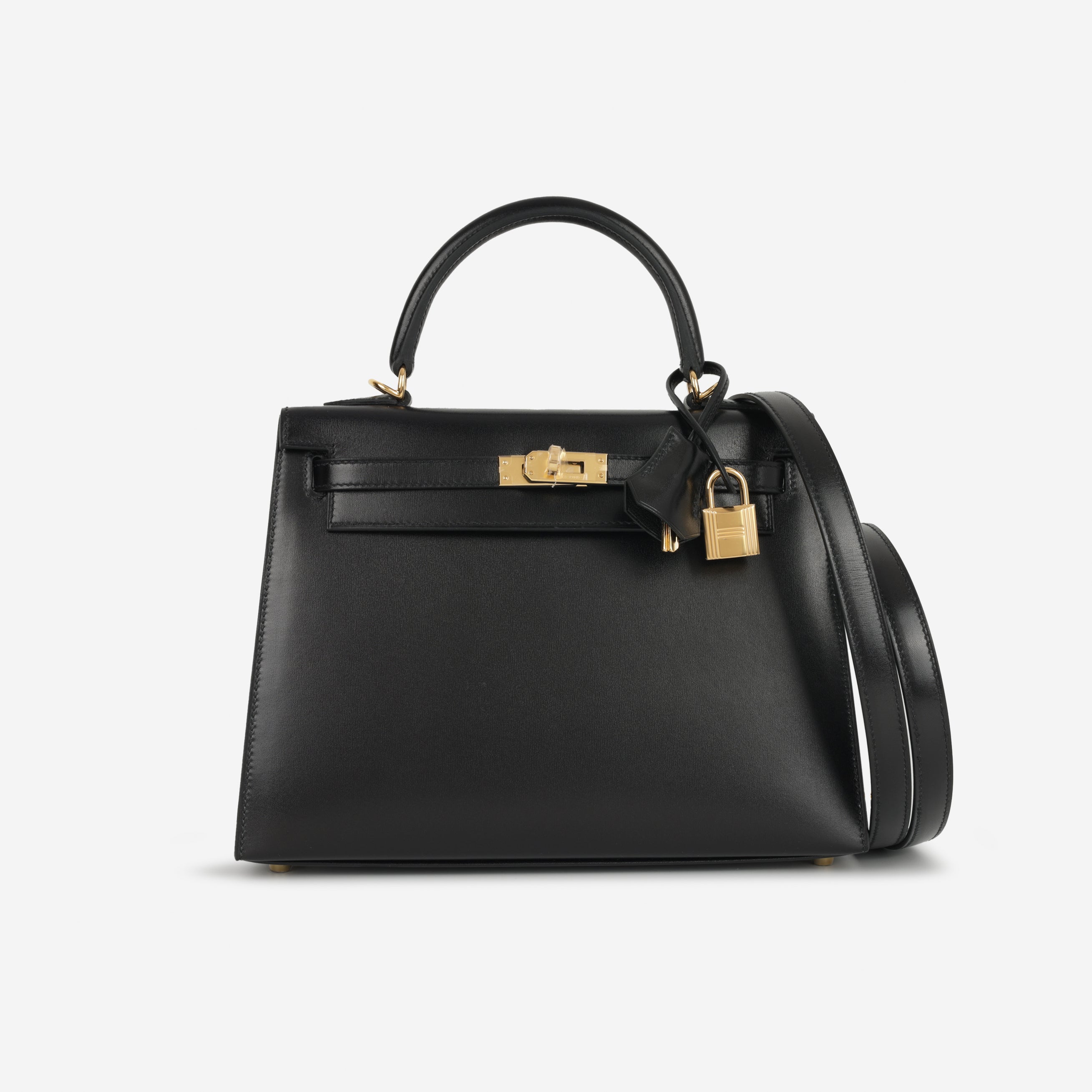 Hermès Kelly 25 Black Box Calf – Gold Hardware | Bagista London