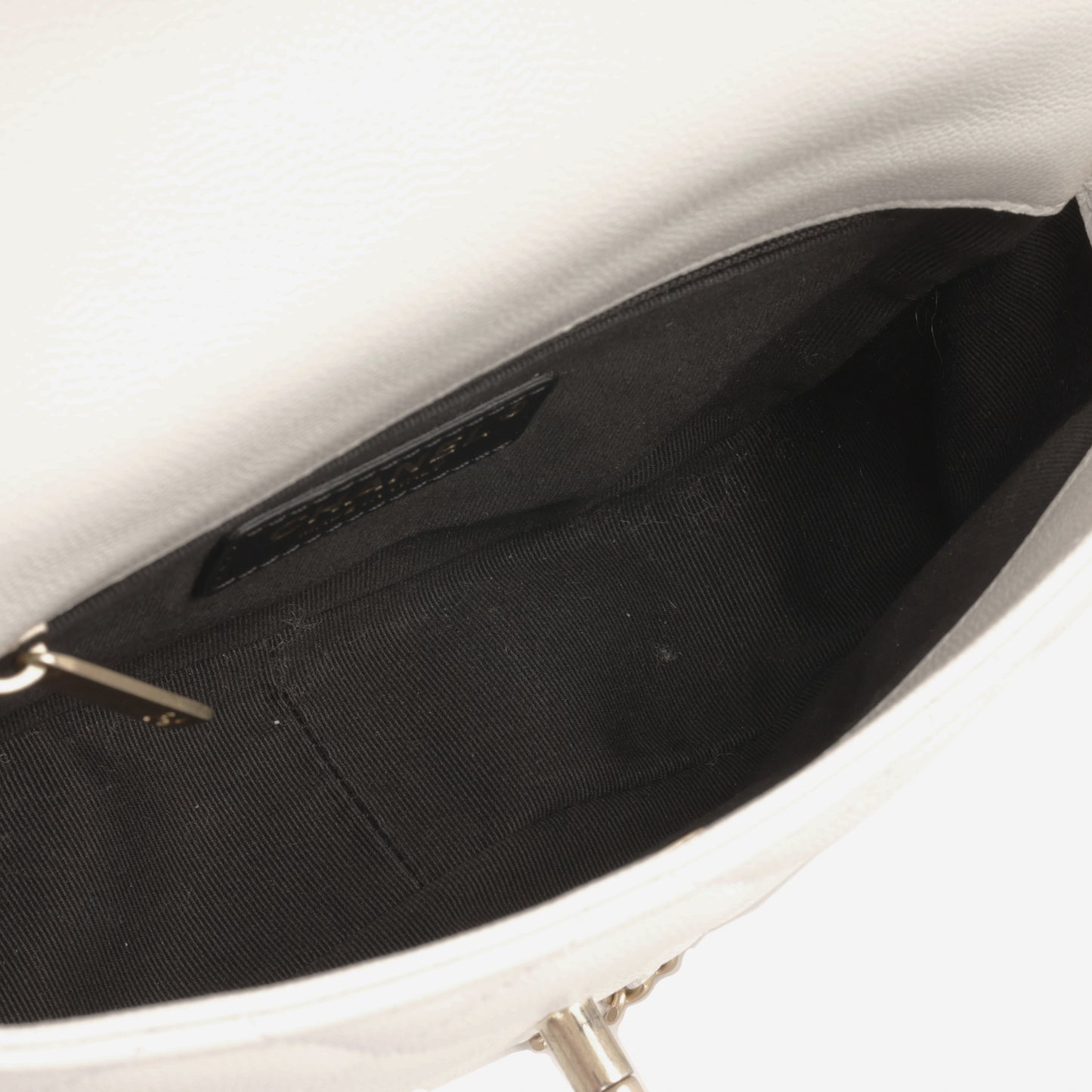 Chanel Coin Mini Flap - White Caviar | Gold Hardware