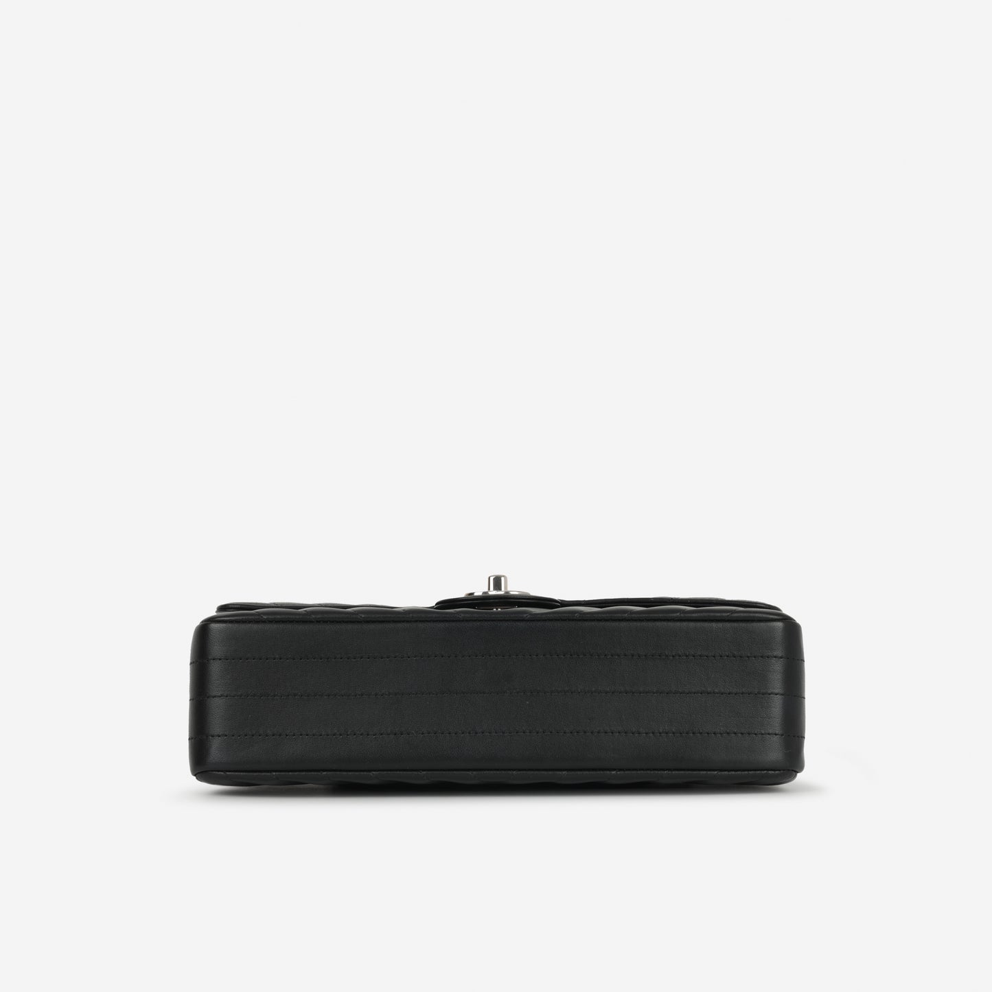 Chanel Medium Classic Flap - Black Chevron Lambskin | Silver Hardware