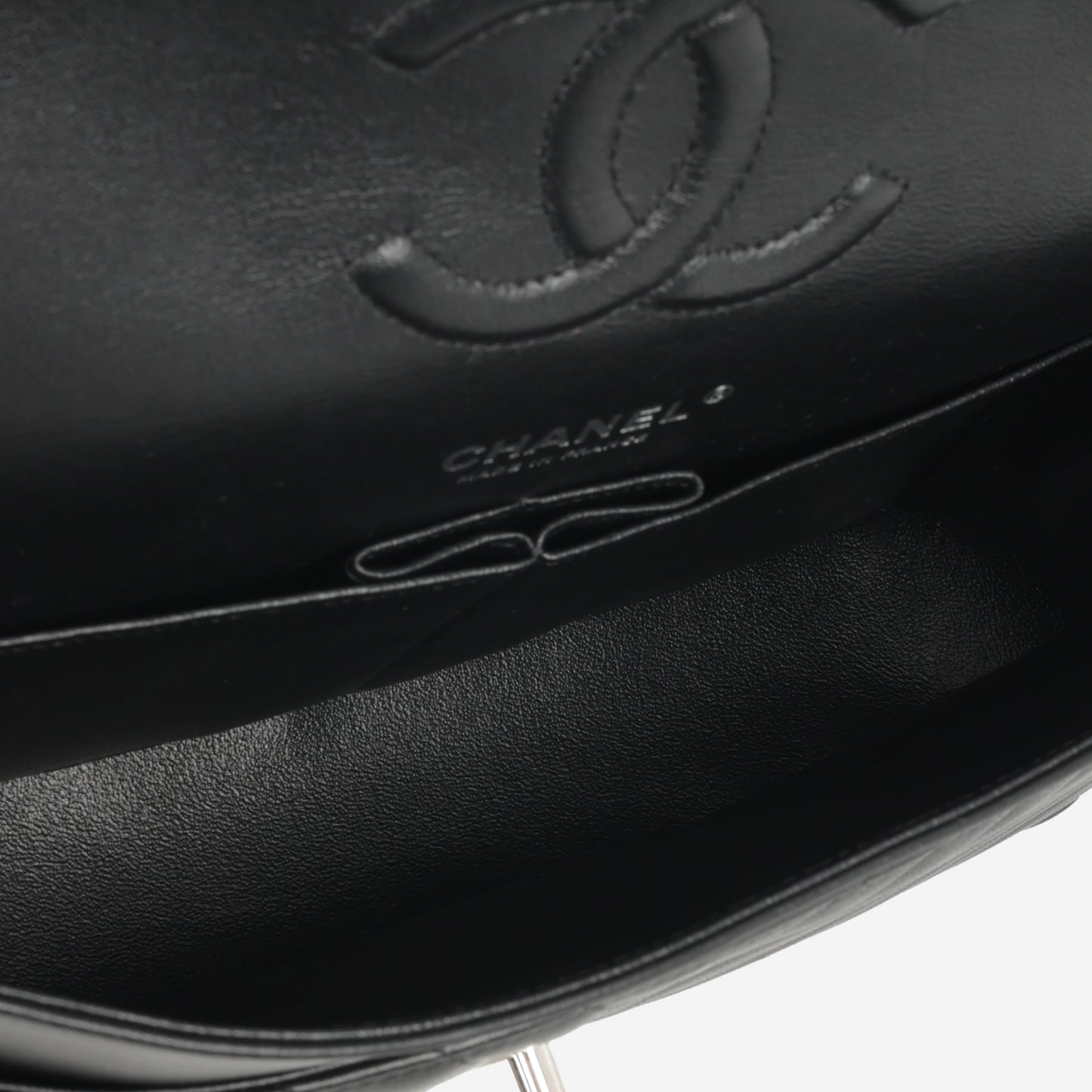 Chanel Medium Classic Flap - Black Chevron Lambskin | Silver Hardware