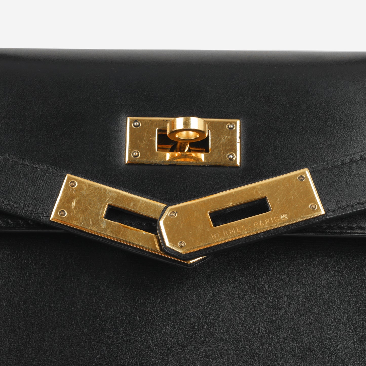 Hermès Vintage Kelly 28 - Black Box Calf | Gold Hardware