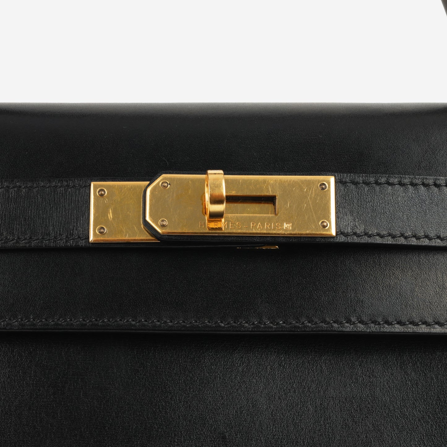 Hermès Vintage Kelly 28 - Black Box Calf | Gold Hardware