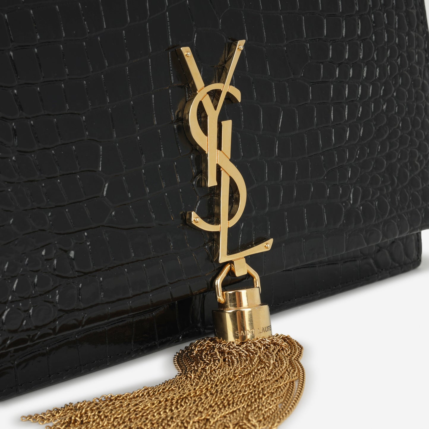 Saint Laurent Mini Kate Tassel - Black Patent Leather | Gold Hardware