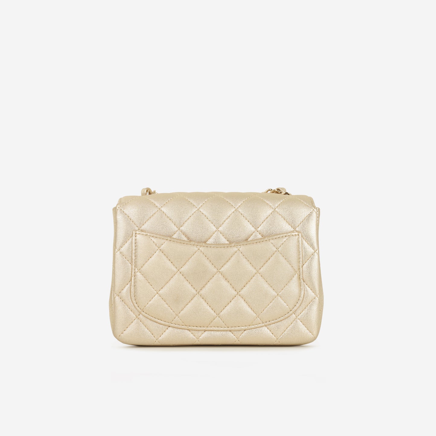 Chanel Mini Square - Gold Metallic Lambskin | Champagne Gold Hardware