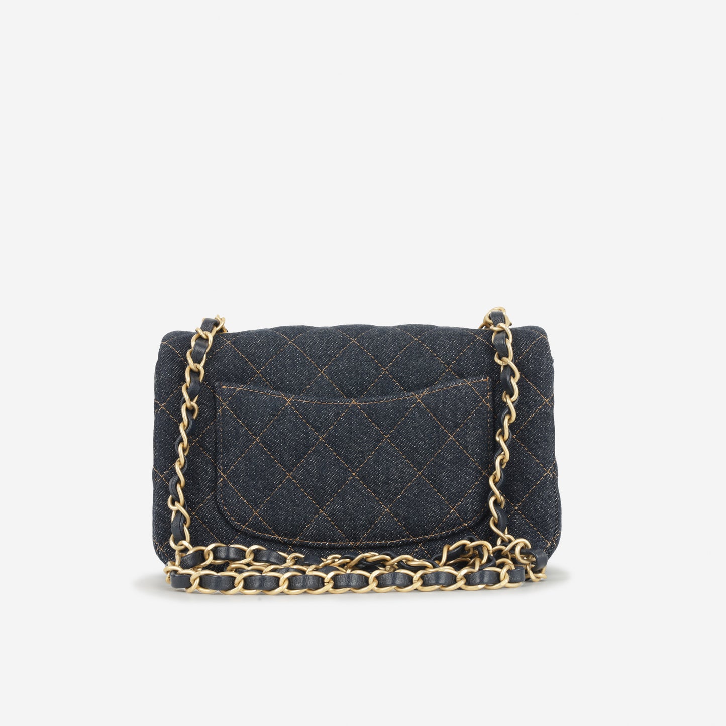 Chanel Mini Flap Rectangular - Indigo Denim | Gold Hardware