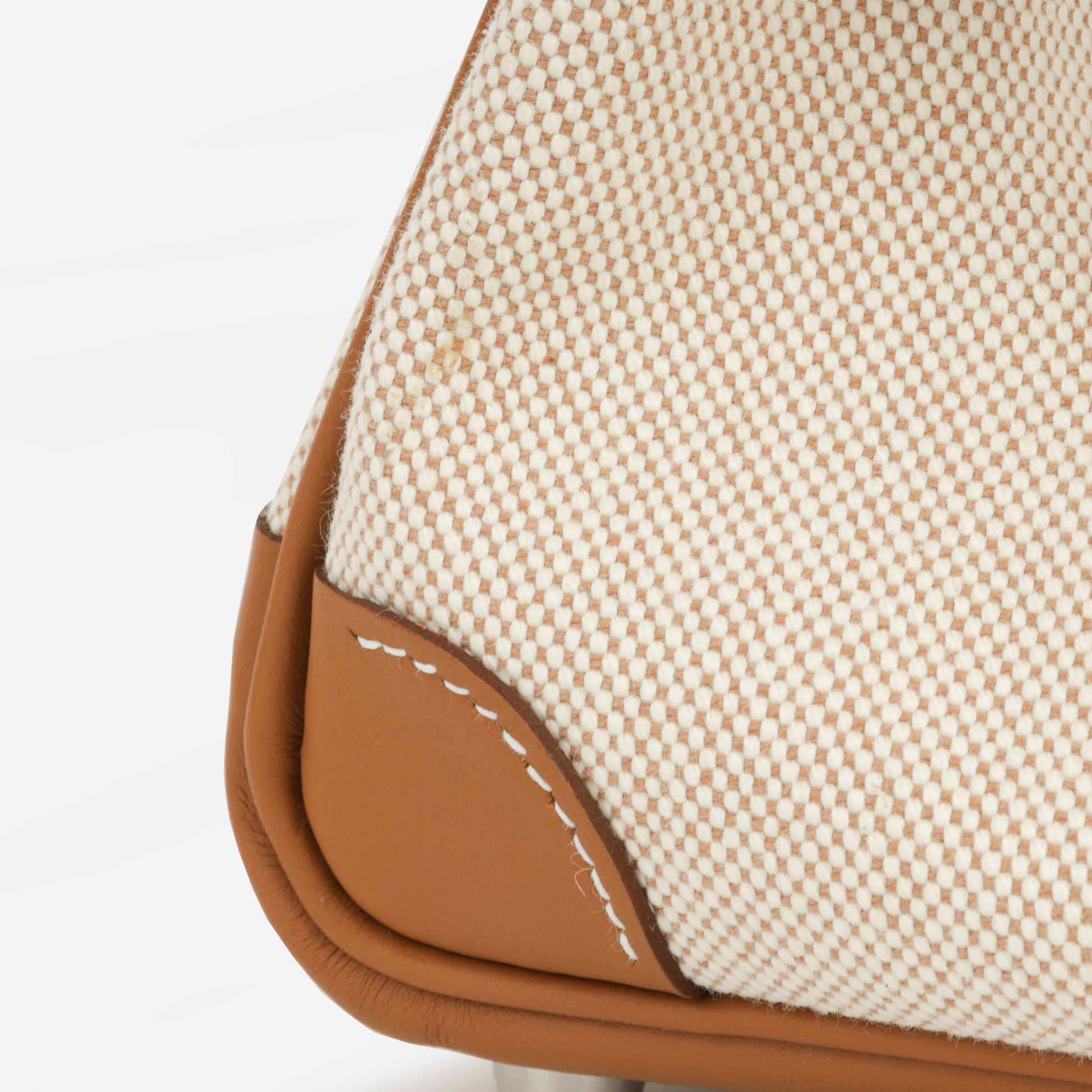 Hermès Birkin 25 Toile - Gold Swift/Ecru Canvas | Palladium Hardware - Bagista