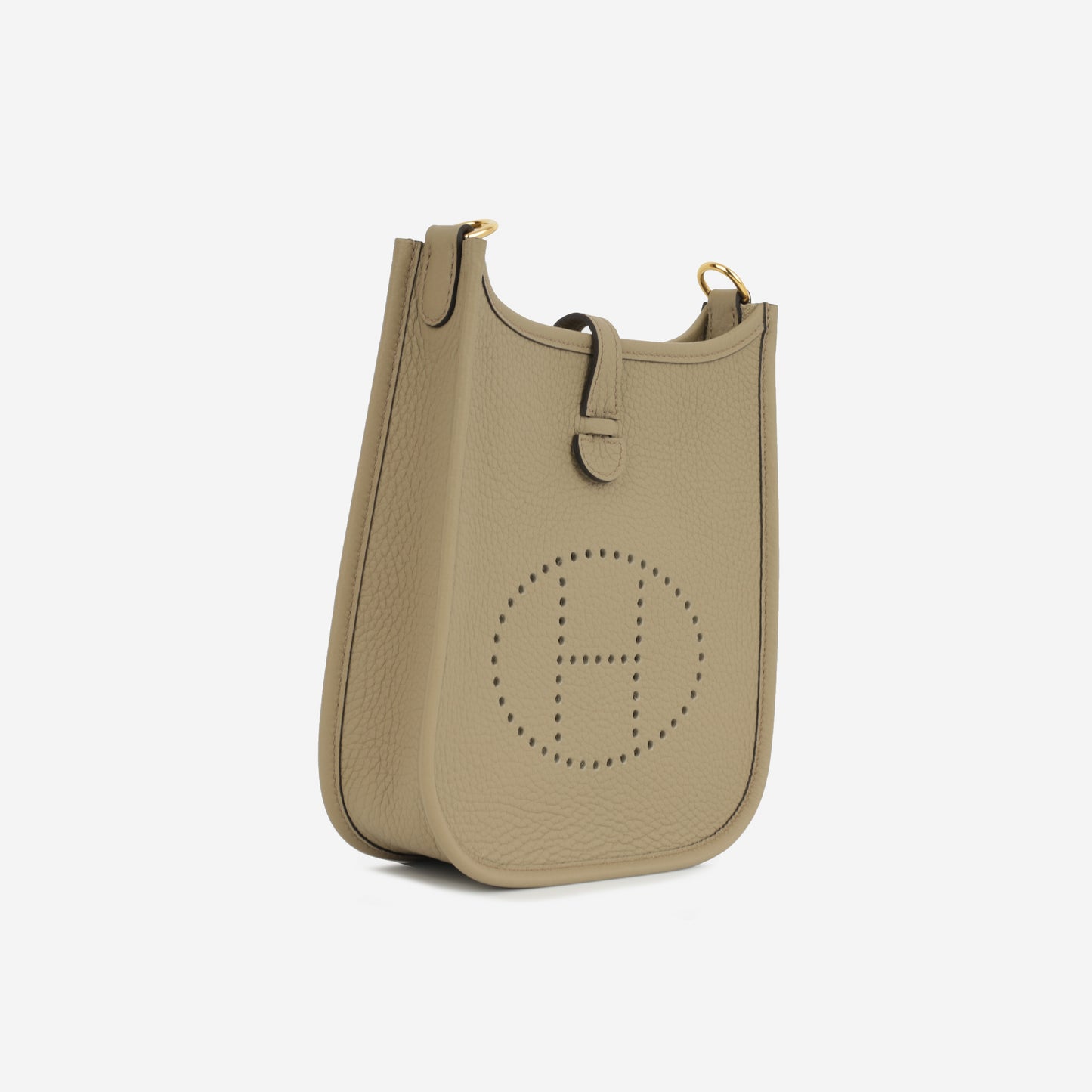 Hermès Evelyne TPM - Beige Marfa Clemence / Gris Pale / Marfa Strap | Gold Hardware