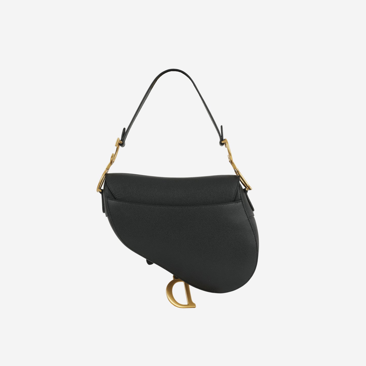 Dior Medium Saddle -  Black Grained Leather | Gold Hardware