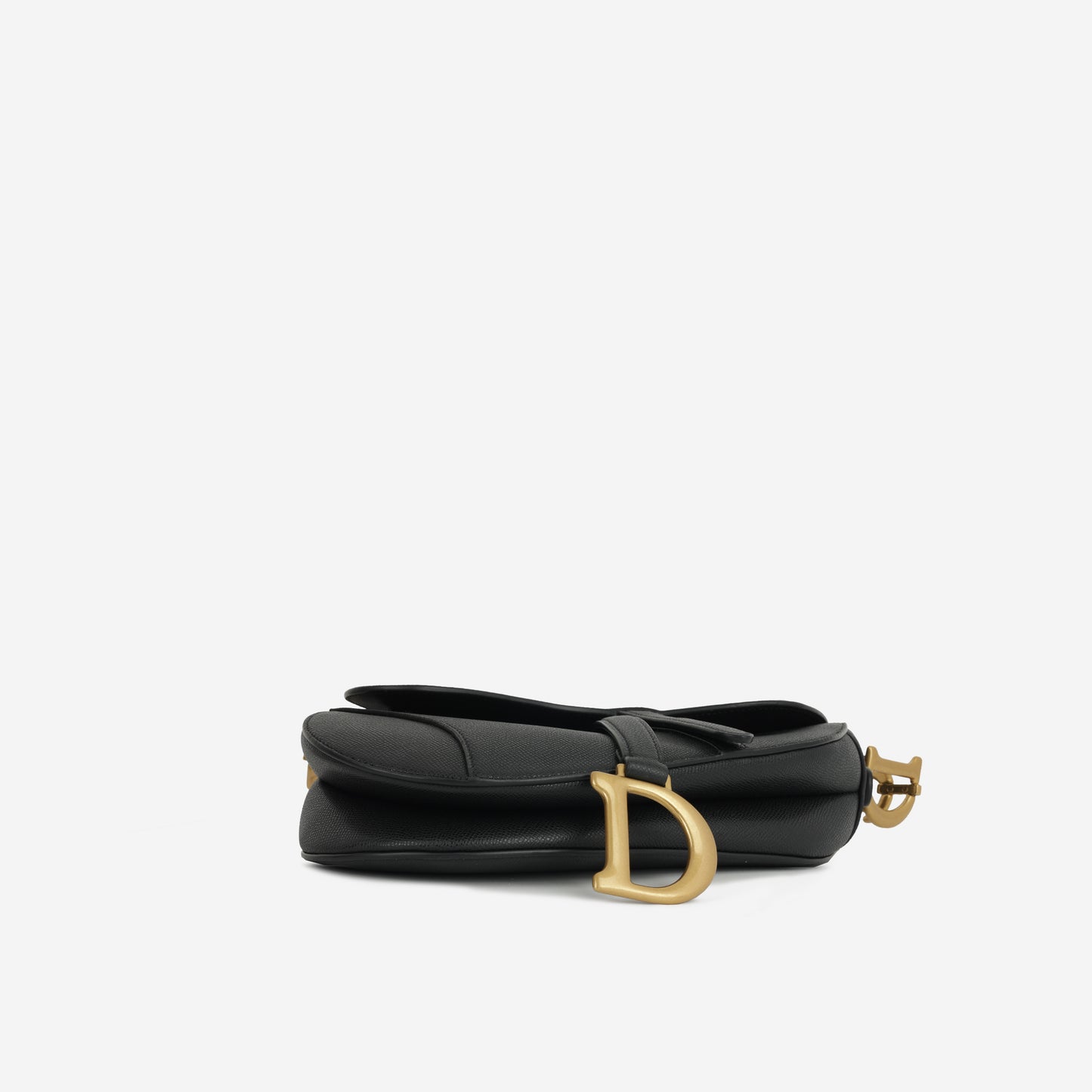 Dior Medium Saddle -  Black Grained Leather | Gold Hardware
