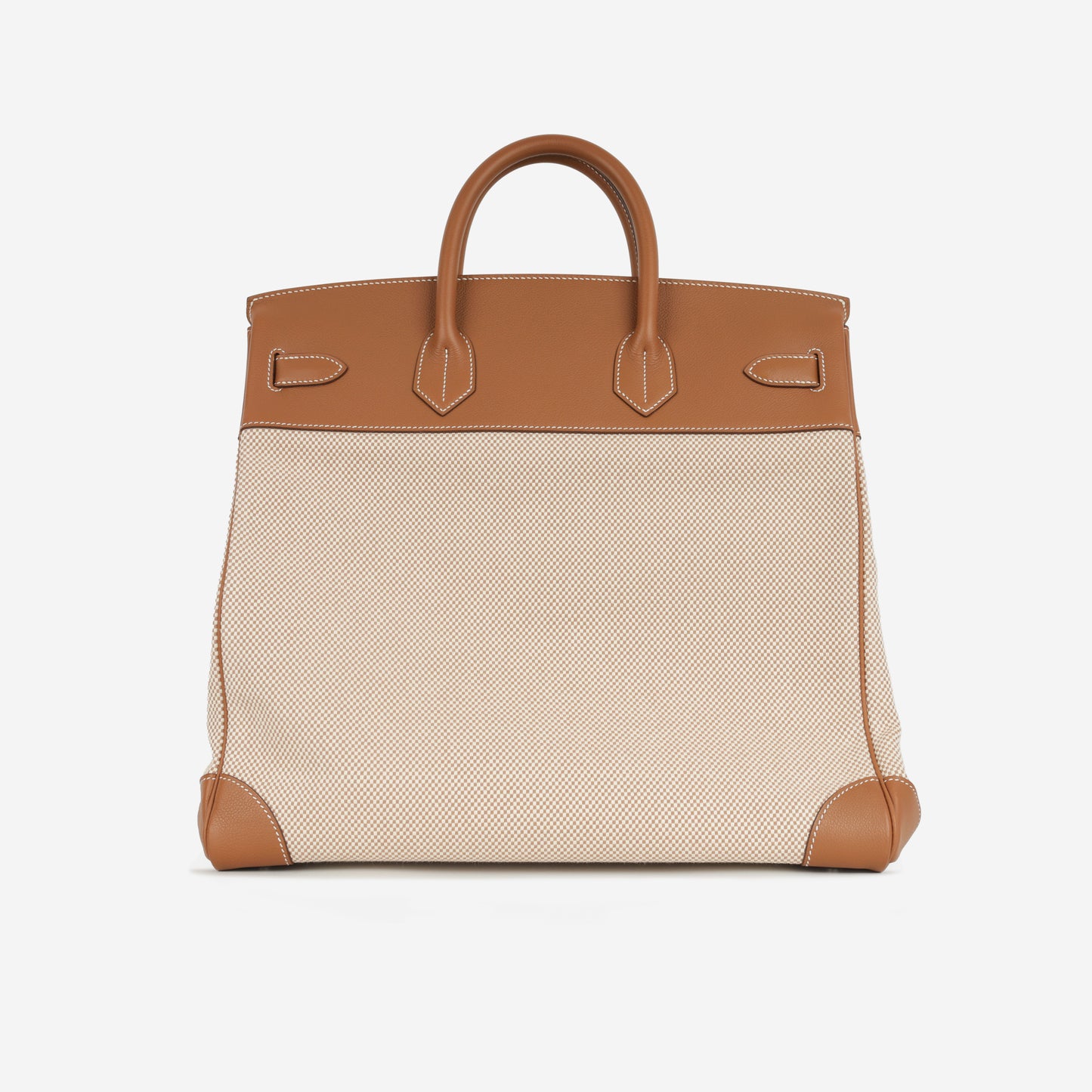 Hermès HAC 40 - Gold Evercolor / Gold-Ecru Toile | Palladium Hardware