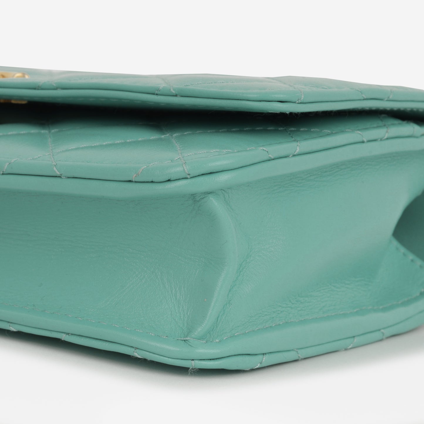 Chanel Crush Charm Wallet on Chain - Turquoise Calfskin | Gold Hardware