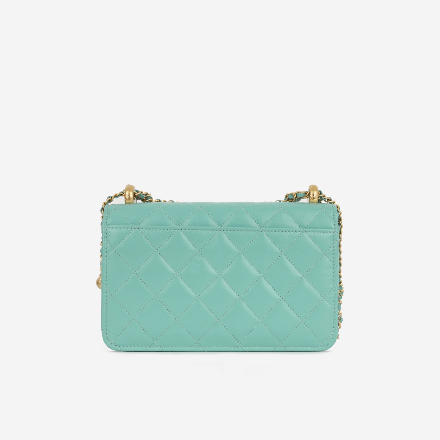 Chanel Crush Charm Wallet on Chain - Turquoise Calfskin | Gold Hardware